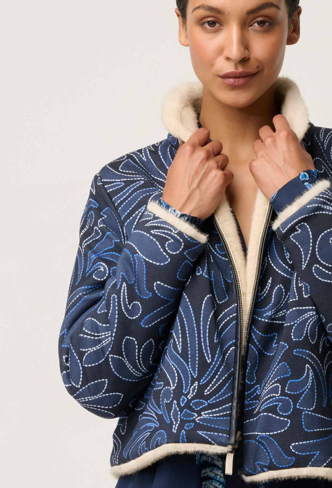 Rylie Reversible Faux Fur Jacket in Altamira & Blanca