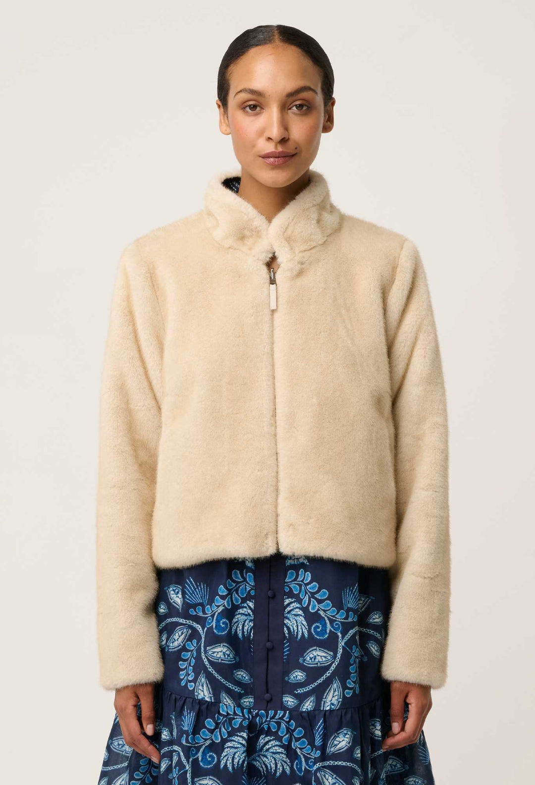 Rylie Reversible Faux Fur Jacket in Altamira & Blanca