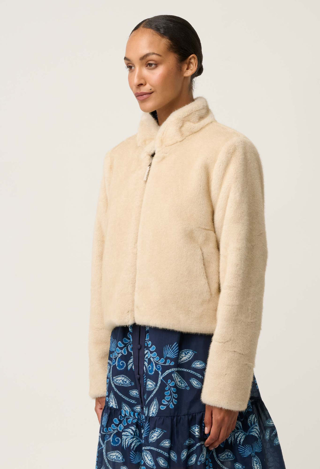 Rylie Reversible Faux Fur Jacket in Altamira & Blanca