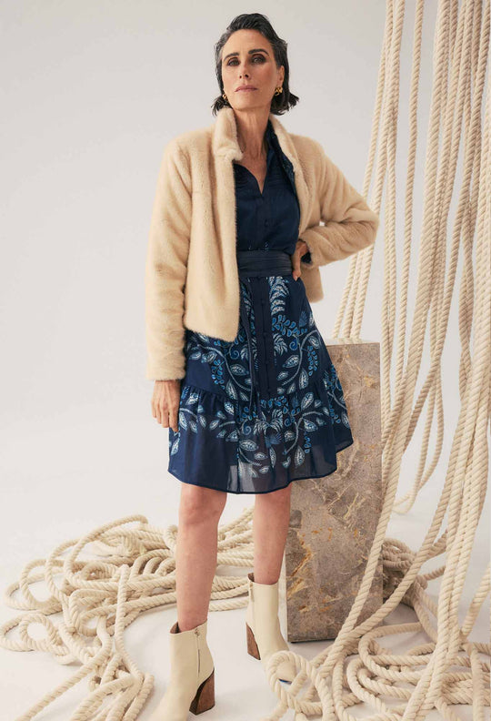 Rylie Reversible Faux Fur Jacket in Altamira & Blanca