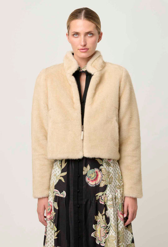 Rylie Reversible Faux Fur Jacket in Altamira & Blanca