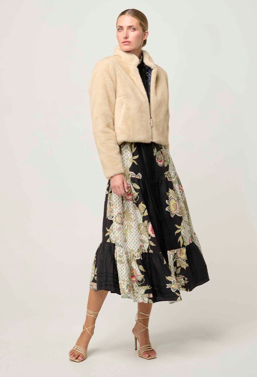 Rylie Reversible Faux Fur Jacket in Altamira & Blanca