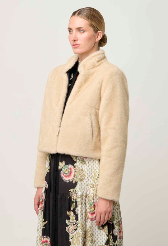 Rylie Reversible Faux Fur Jacket in Altamira & Blanca