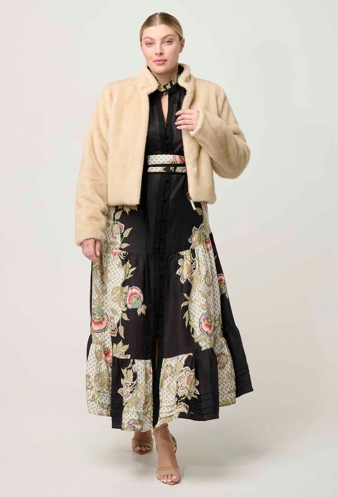 Rylie Reversible Faux Fur Jacket in Altamira & Blanca