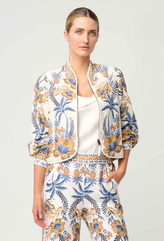Aurora Reversible Linen Viscose Jacket in Golden Medina / Marrakech Topaz