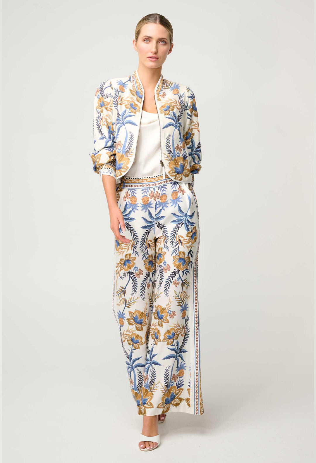 OnceWas Aurora Reversible Linen Viscose Jacket in Golden Medina / Marrakech Topaz