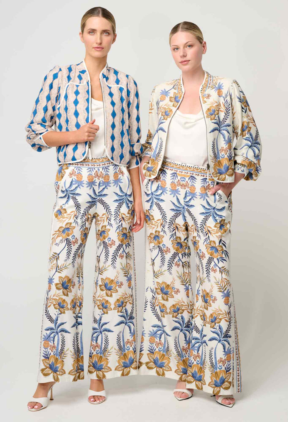 OnceWas Aurora Reversible Linen Viscose Jacket in Golden Medina / Marrakech Topaz