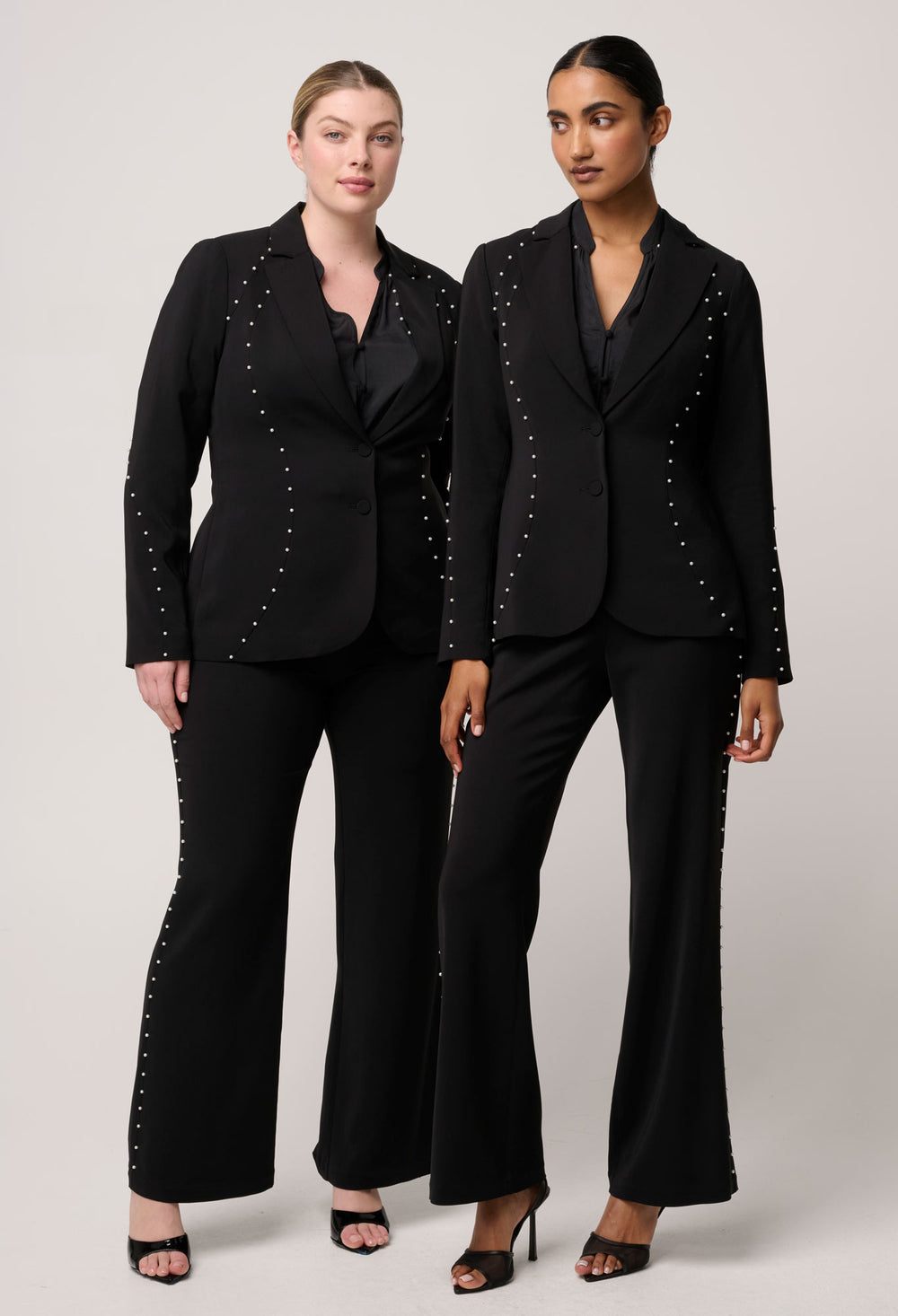 OnceWas Marcela Pearl Embellished Blazer in Black