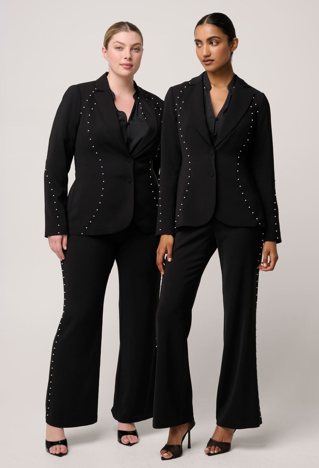 OnceWas Marcela Pearl Embellished Blazer in Black