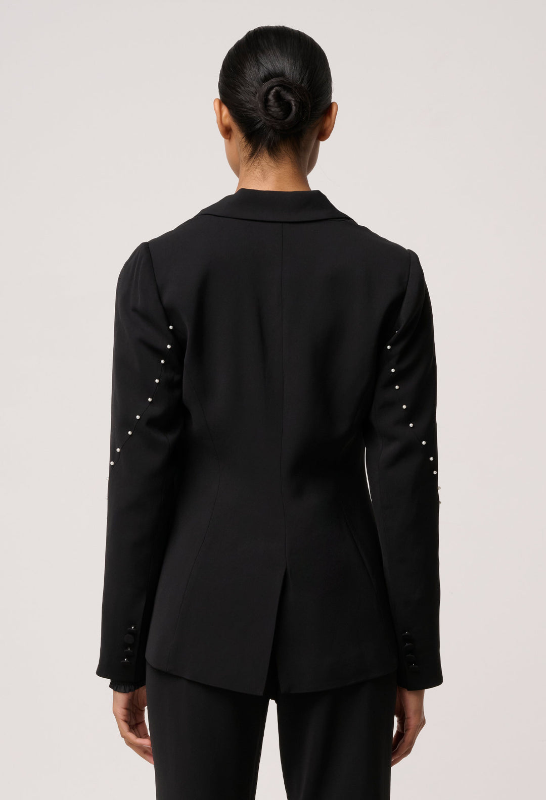 OnceWas Marcela Pearl Embellished Blazer in Black