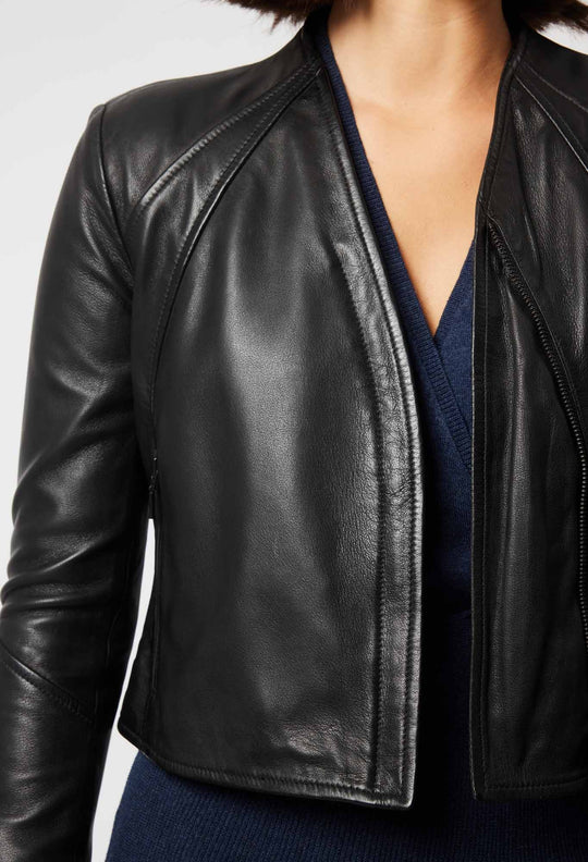 OnceWas Mahal Leather Jacket in Black