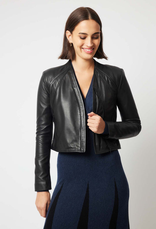 OnceWas Mahal Leather Jacket in Black