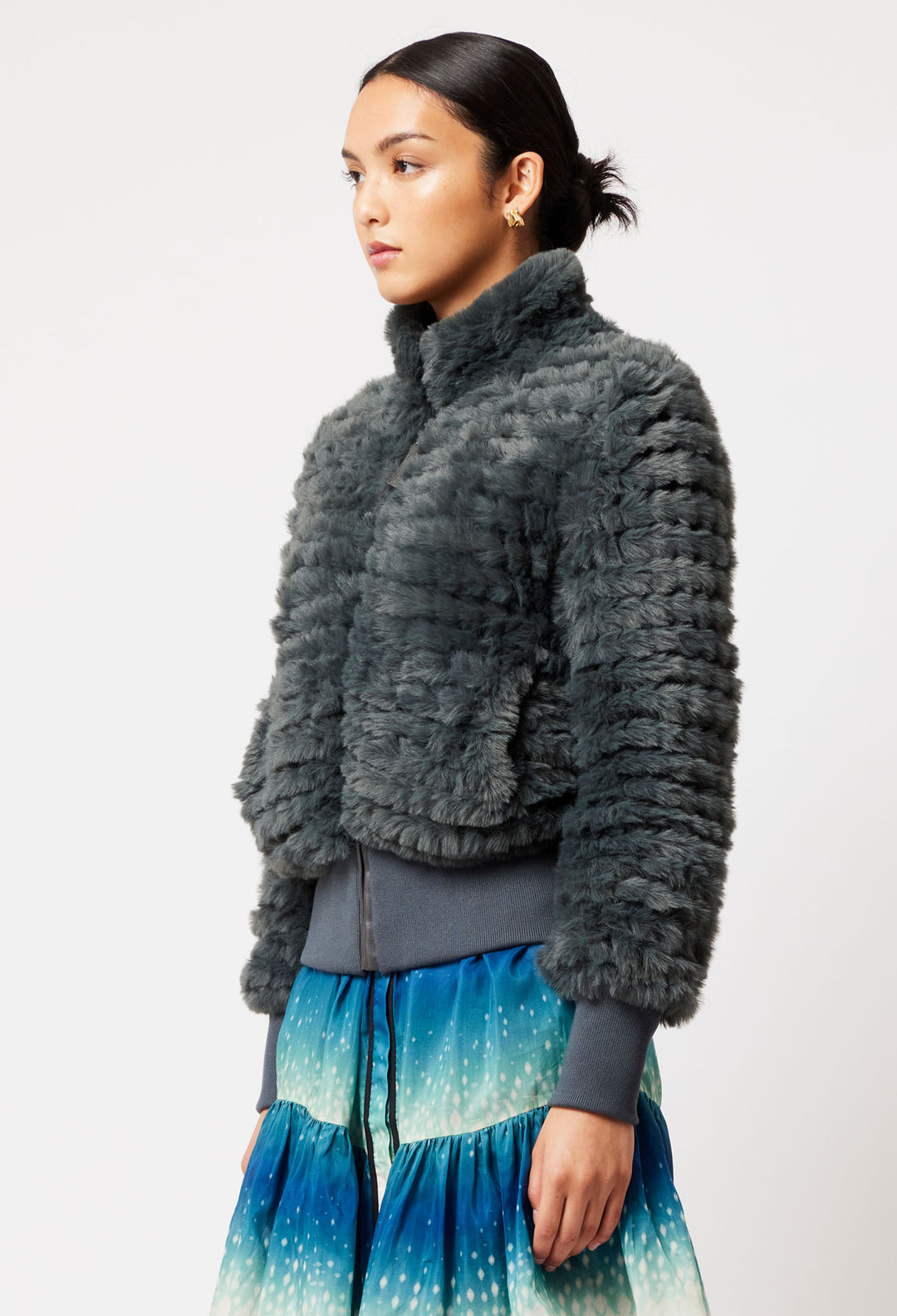 Novella Faux Fur Jacket in Mercury