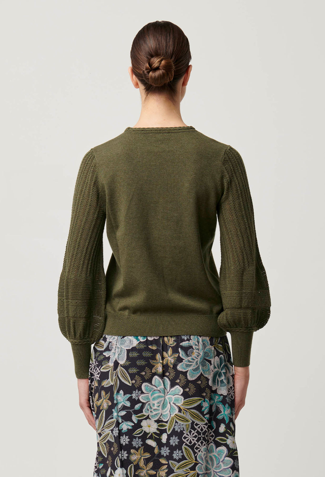 OnceWas Eastyn Merino Wool Cotton Blend Knit in Moss