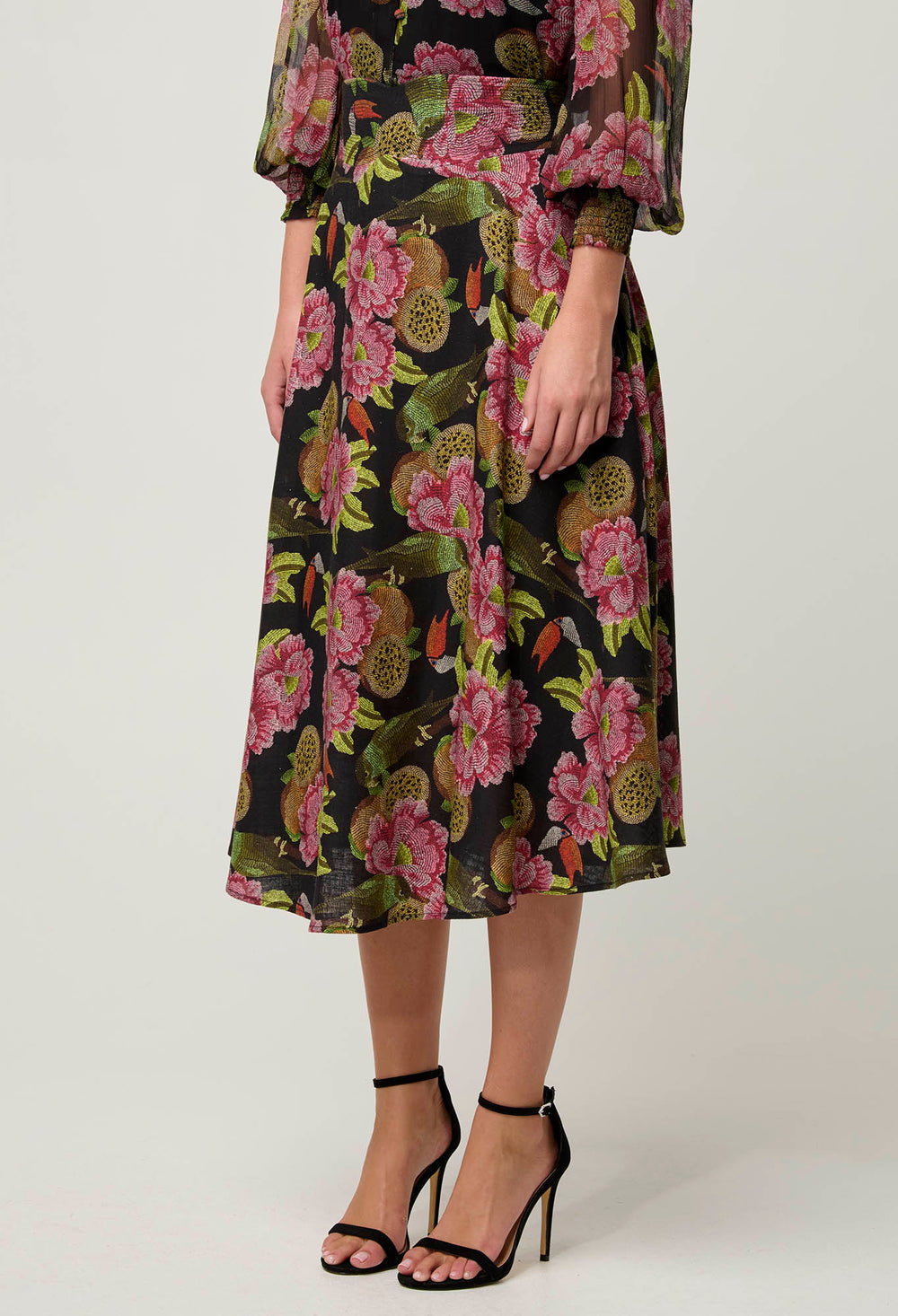 OnceWas Estrella Linen Viscose Skirt in  Winter Granadilla