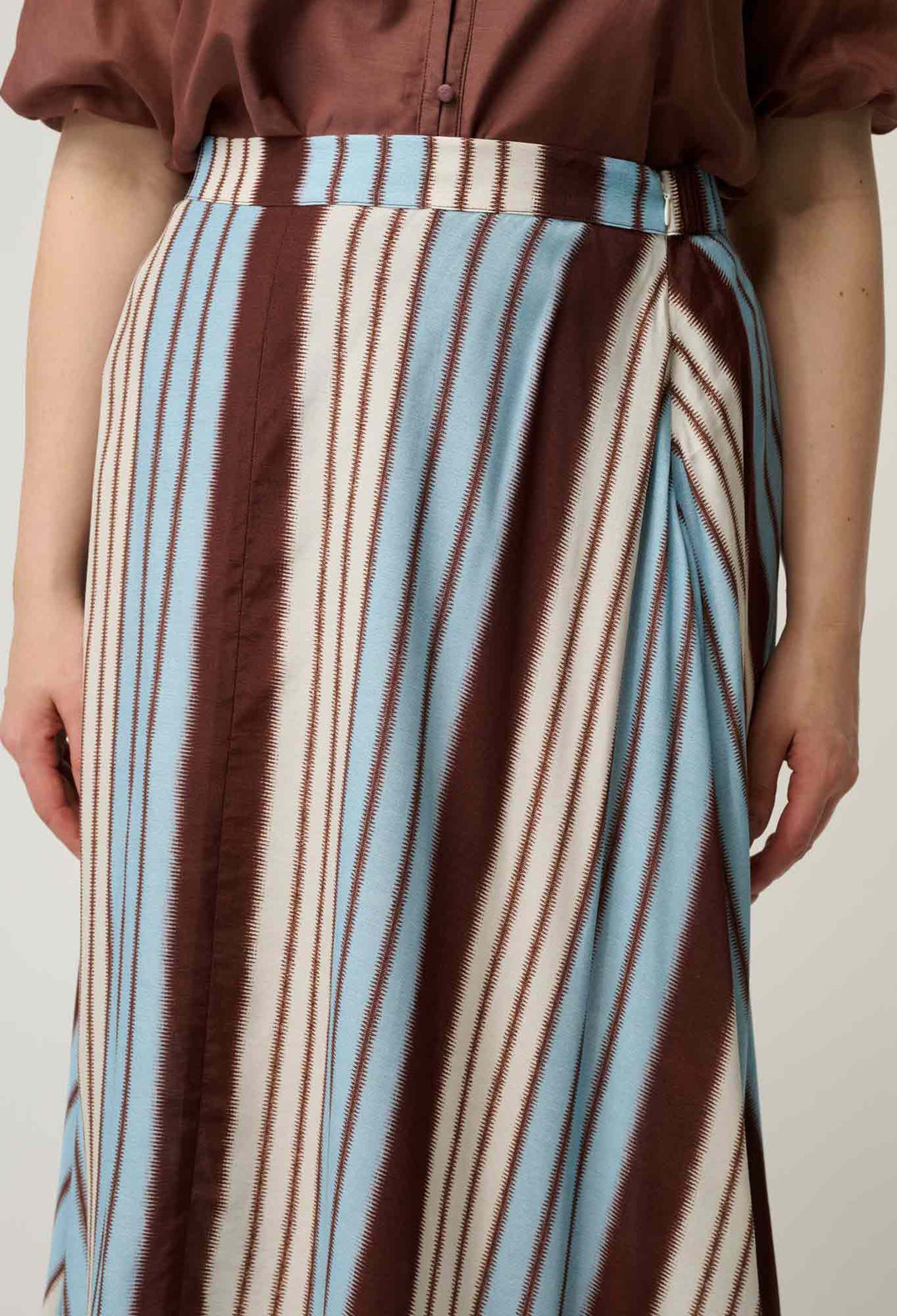 Iris Viscose Blend Skirt in Iridescent Stripe