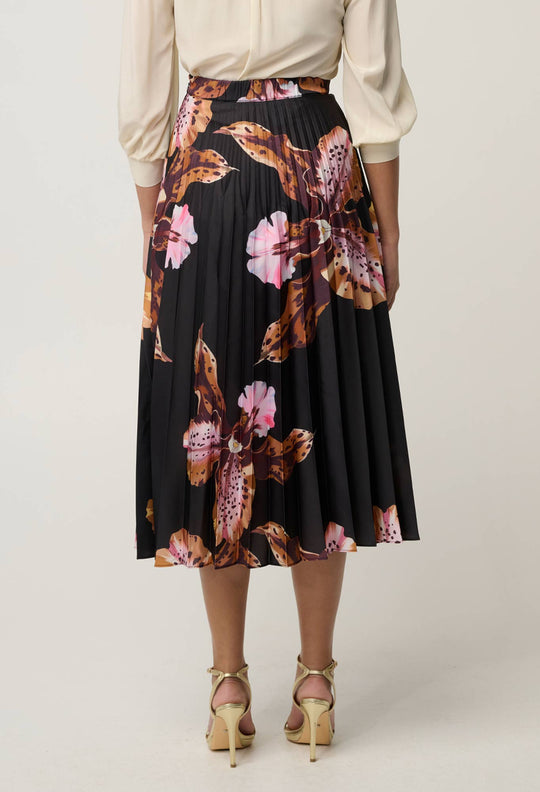 Iris Pleated Polyester Skirt in Sunset Orchid