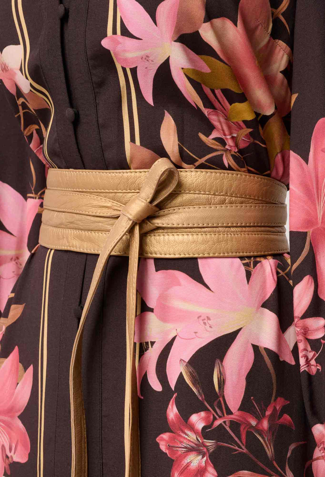Milton Leather Belt in Gold