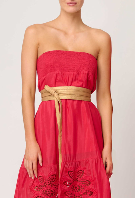 Milton Leather Belt in Gold