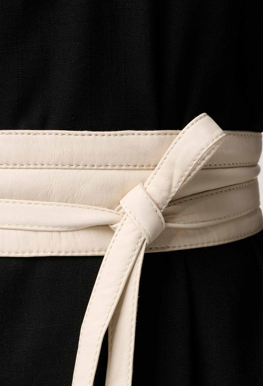 Milton Leather Belt in Ivory