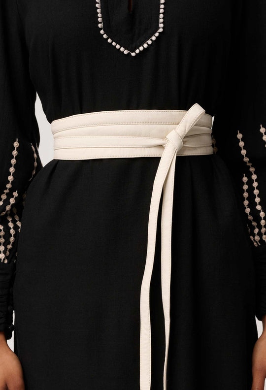 Milton Leather Belt in Ivory