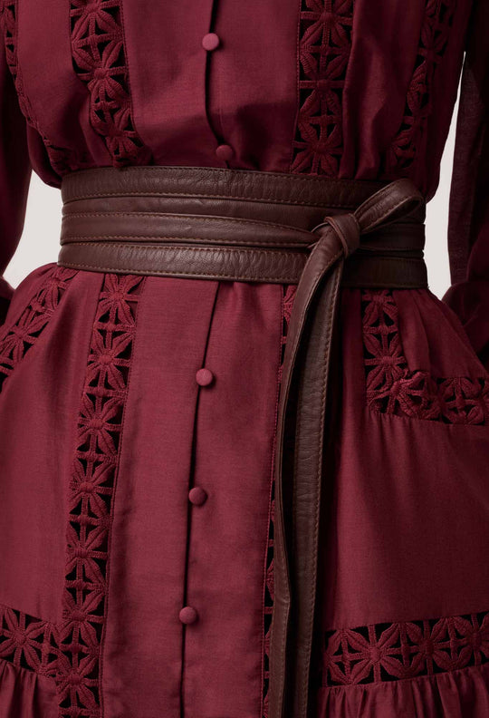 Milton Leather Belt in Oxblood