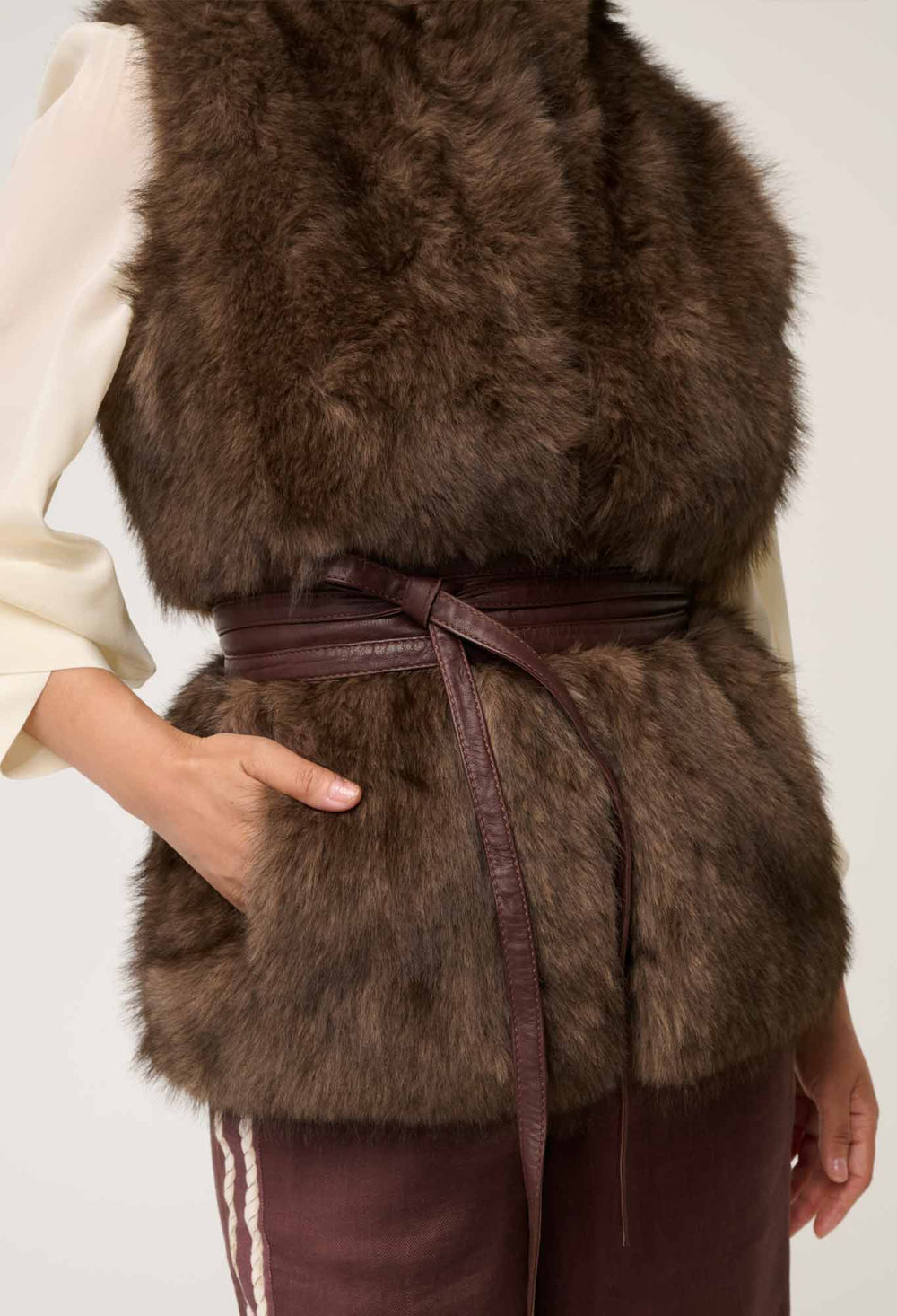 OnceWas Milton Leather Belt in Oxblood