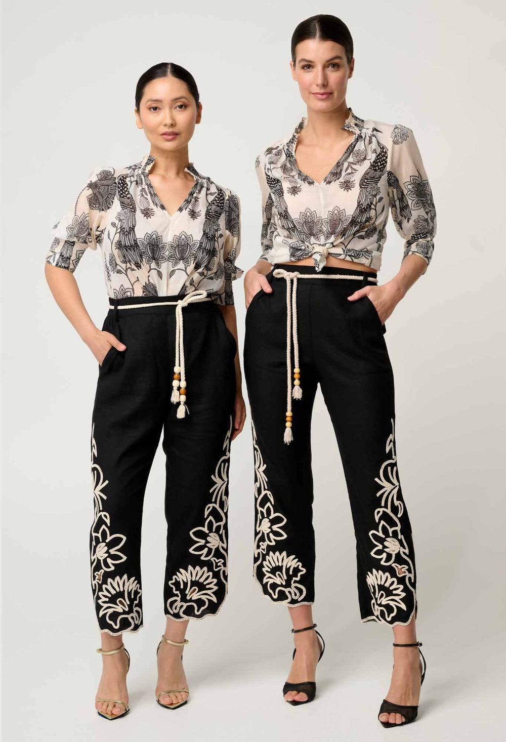 OnceWas PETITE Oleander Cotton Silk Shirred Blouse in Imperial Stone