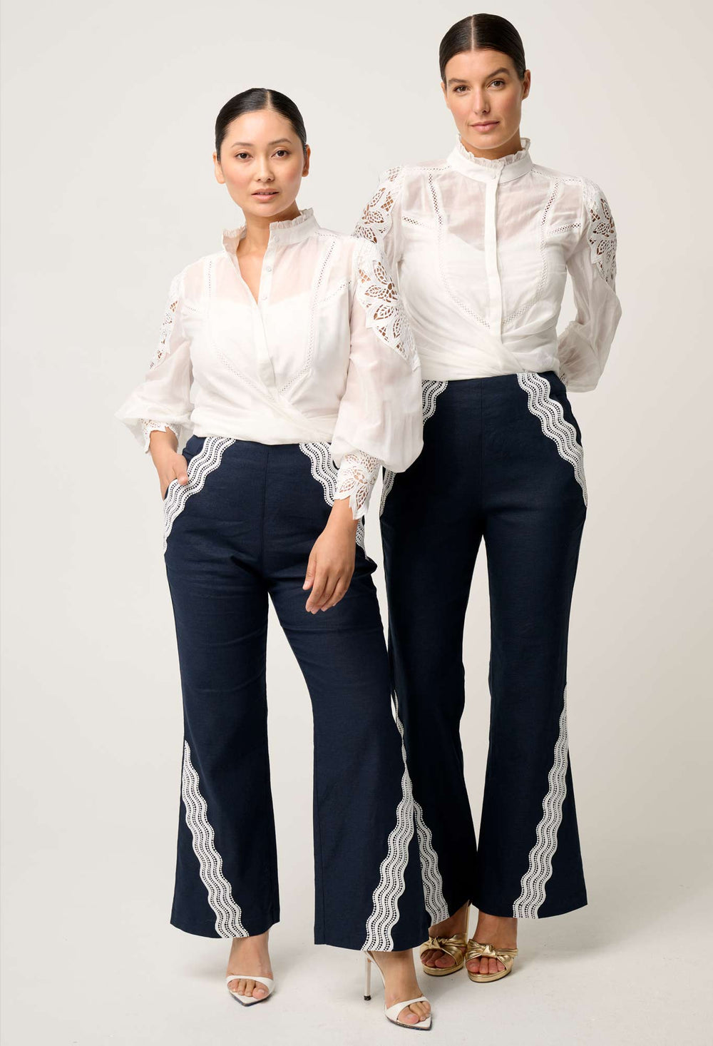 OnceWas PETITE Sevilla Cotton Silk Shirt in Blanca