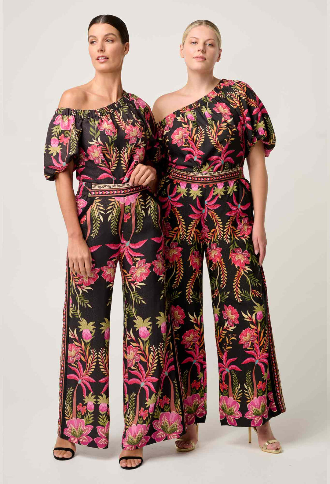 Juno Viscose One Shoulder Top in Anthos Lótos