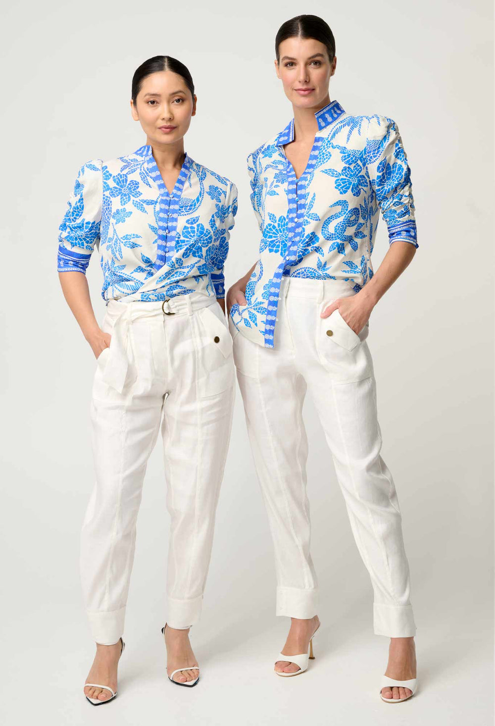 PETITE Trinidad Linen Viscose Button Cuff Pant in Ivory