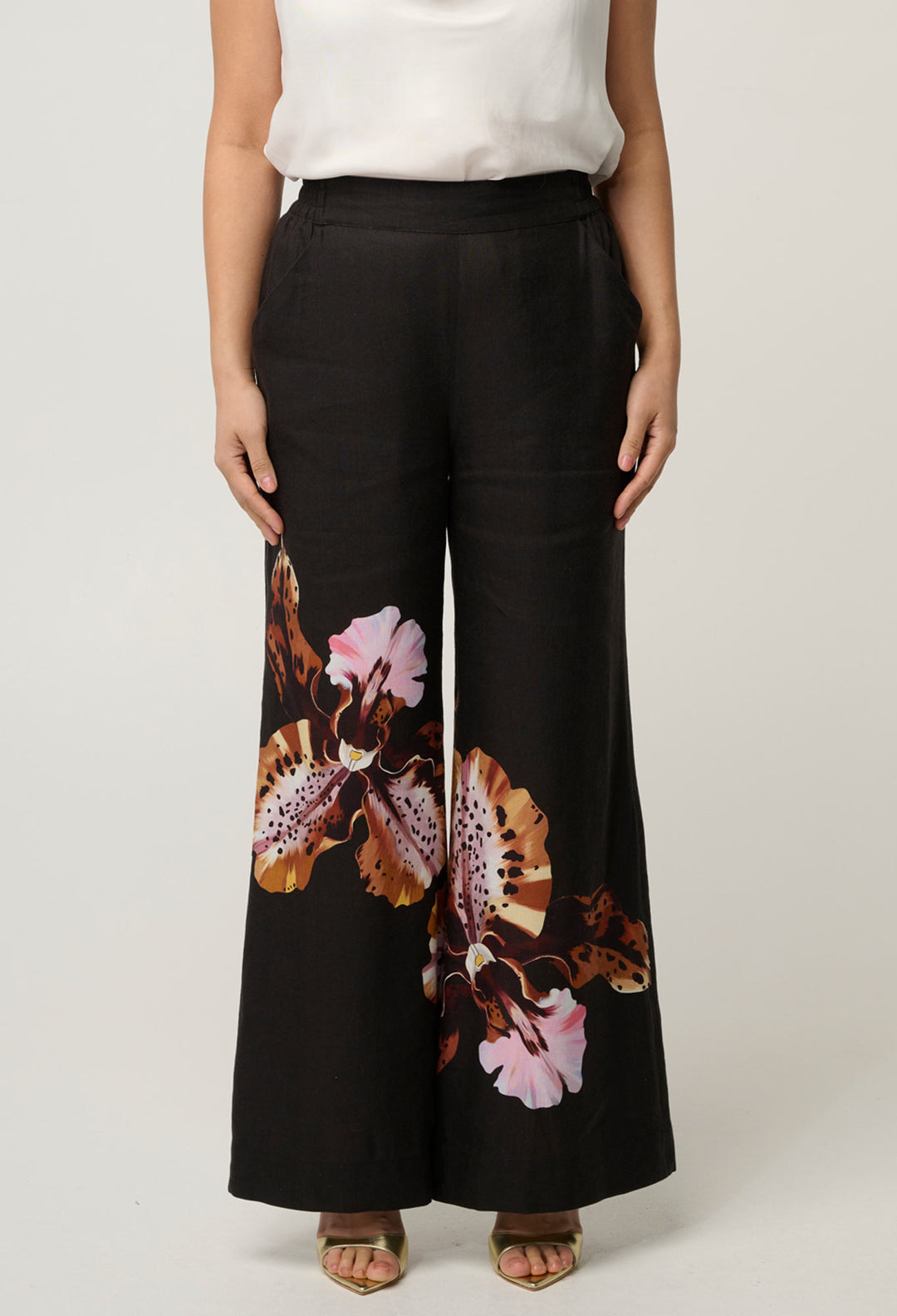 UNDER 5'4 Willow Linen Viscose Pant in Sunset Orchid