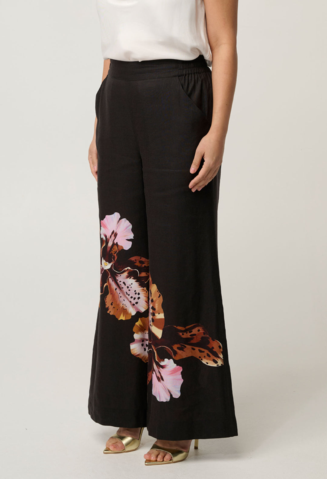 UNDER 5'4 Willow Linen Viscose Pant in Sunset Orchid