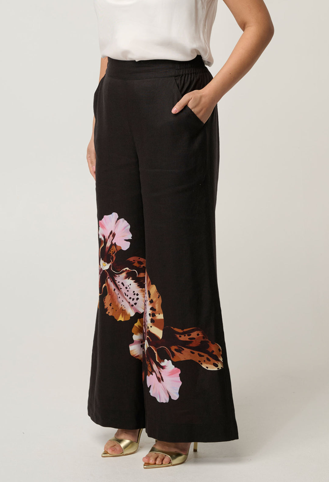 UNDER 5'4 Willow Linen Viscose Pant in Sunset Orchid