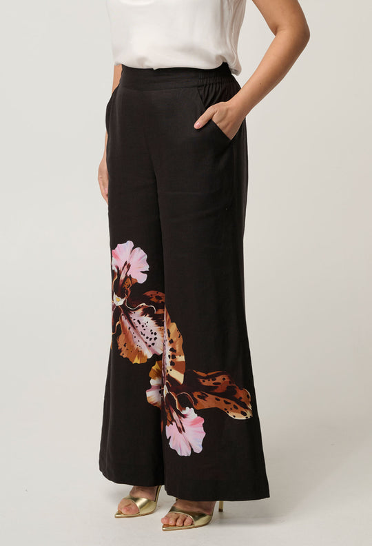 UNDER 5'4 Willow Linen Viscose Pant in Sunset Orchid