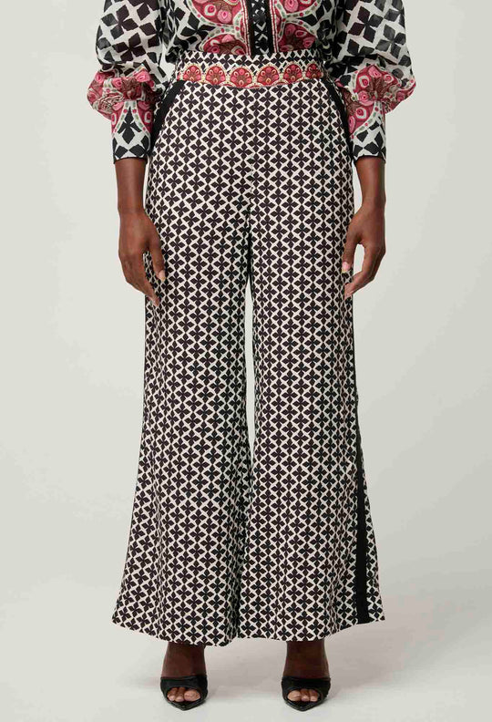 OnceWas PETITE Willow Viscose Dobby Pant in Country Tapestry