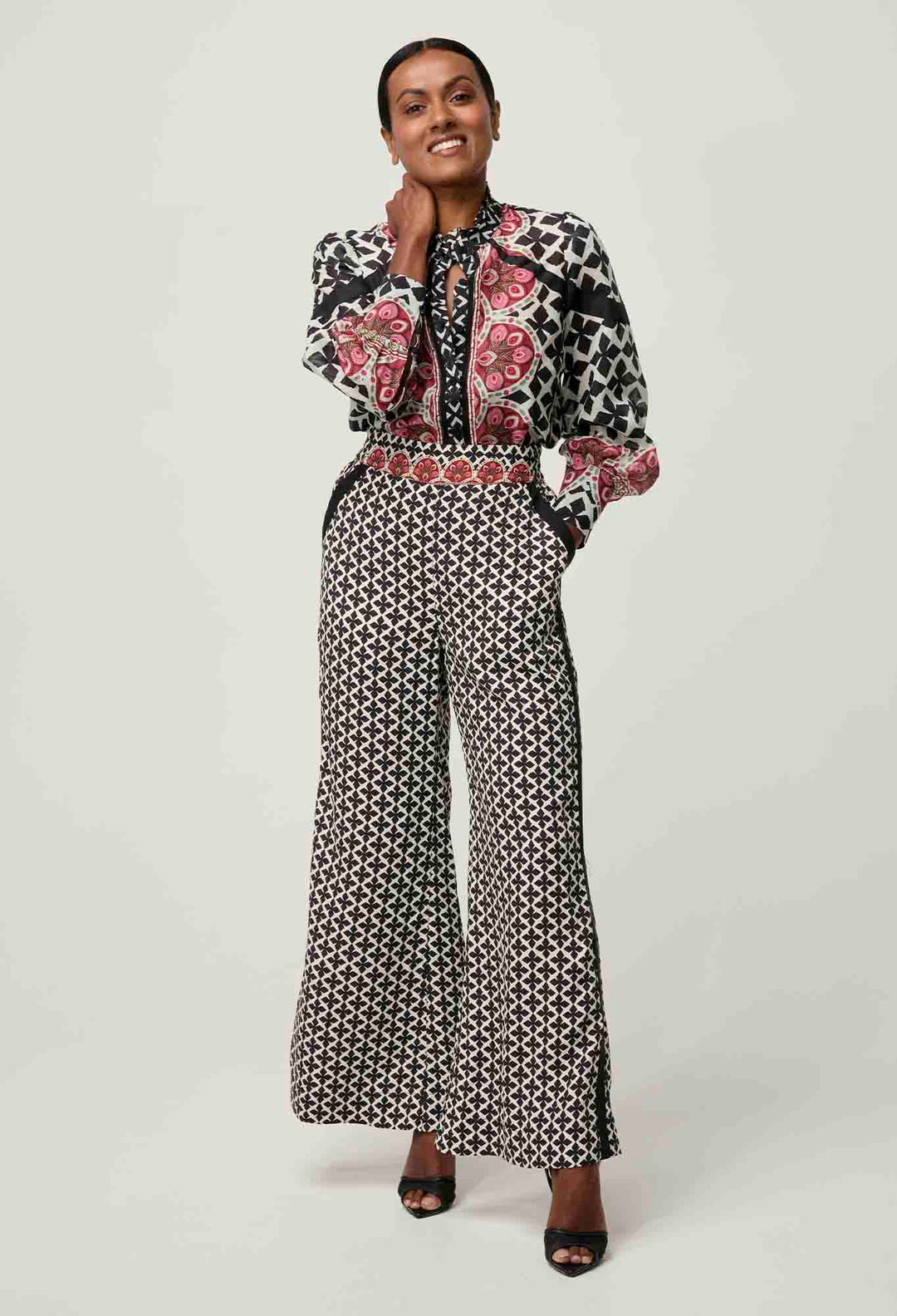 OnceWas PETITE Willow Viscose Dobby Pant in Country Tapestry