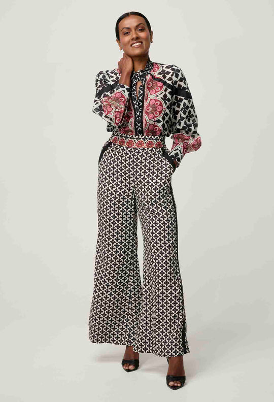 OnceWas PETITE Willow Viscose Dobby Pant in Country Tapestry