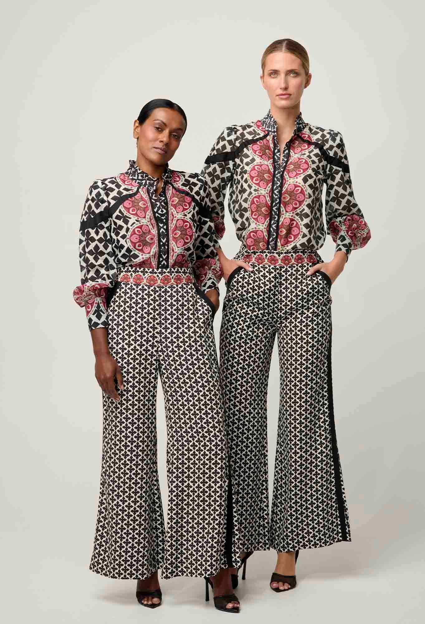 OnceWas PETITE Willow Viscose Dobby Pant in Country Tapestry