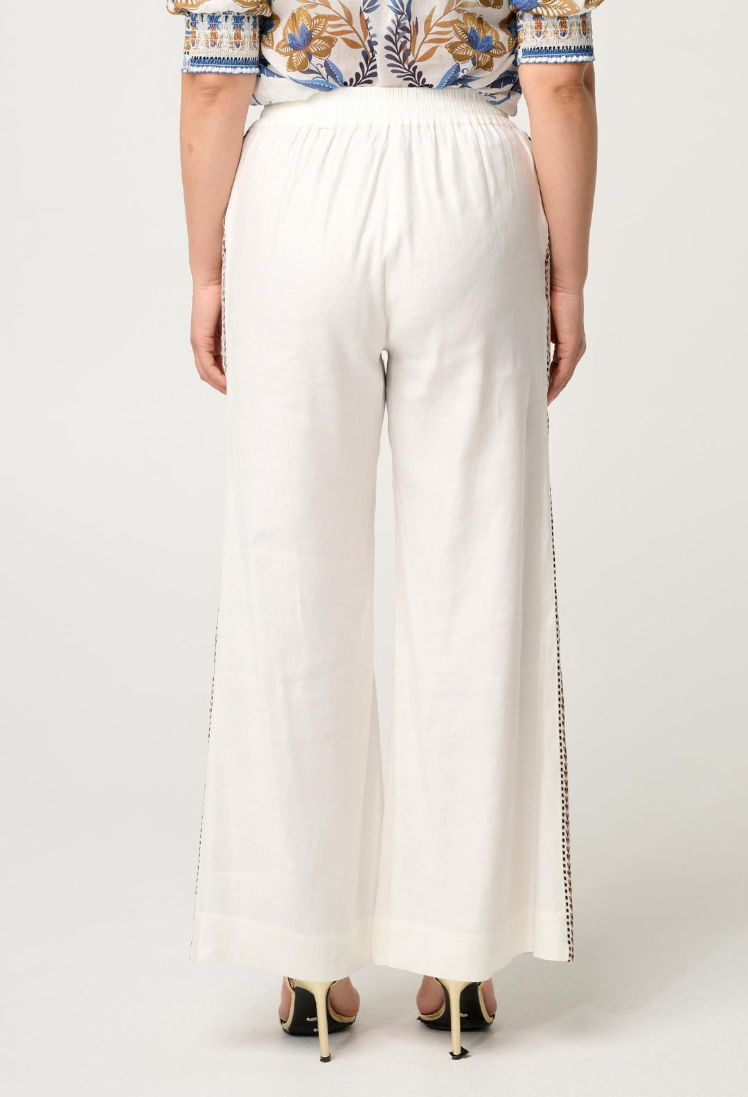 OnceWas PETITE Zara Linen Viscose Pant in Ivory