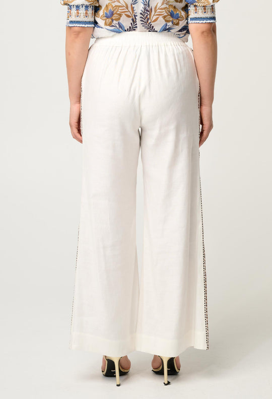 OnceWas PETITE Zara Linen Viscose Pant in Ivory