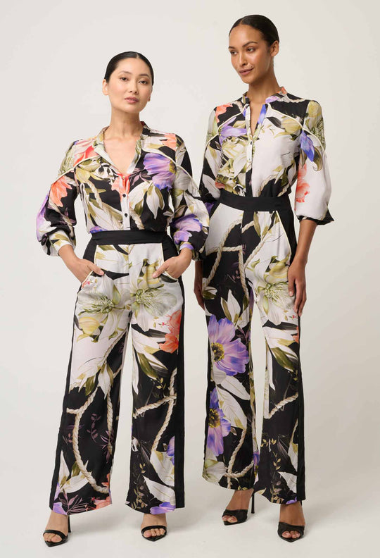 PETITE Sorrel Wide Leg Pant in Tangled Blossom