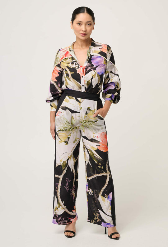 PETITE Sorrel Wide Leg Pant in Tangled Blossom