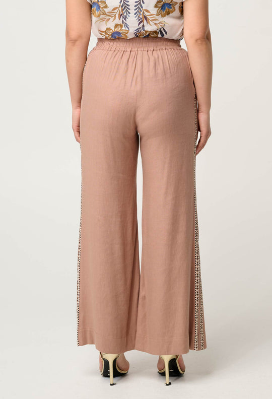 OnceWas PETITE Zara Linen Viscose Pant in Dune