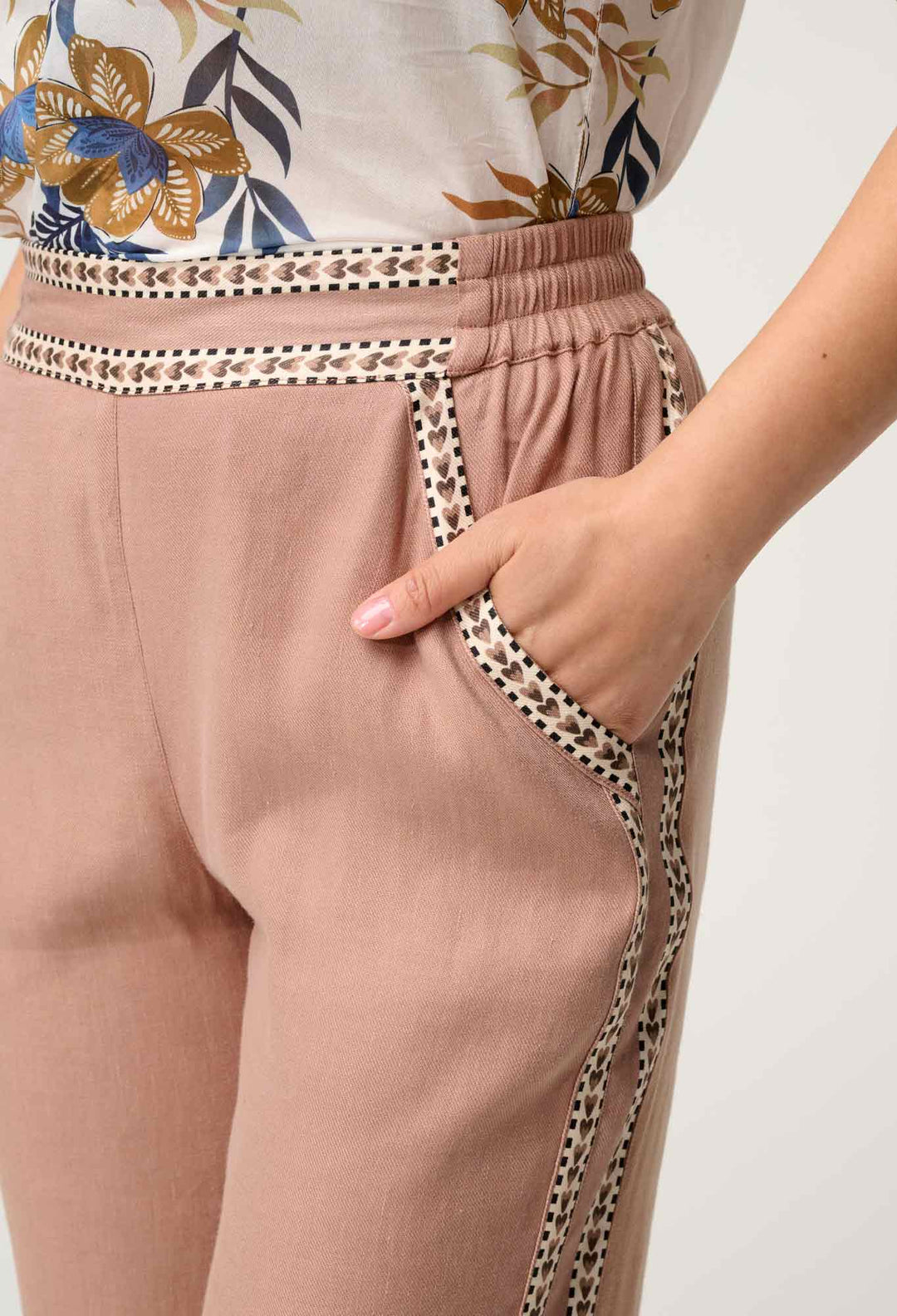 OnceWas PETITE Zara Linen Viscose Pant in Dune