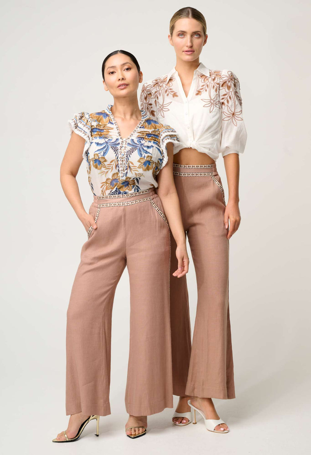 OnceWas PETITE Zara Linen Viscose Pant in Dune