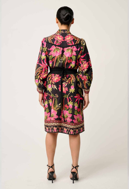 Onceas PETITE Aurelia  Viscose Lace Dress in Anthos Lótos