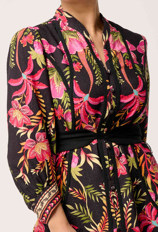 Onceas PETITE Aurelia  Viscose Lace Dress in Anthos Lótos