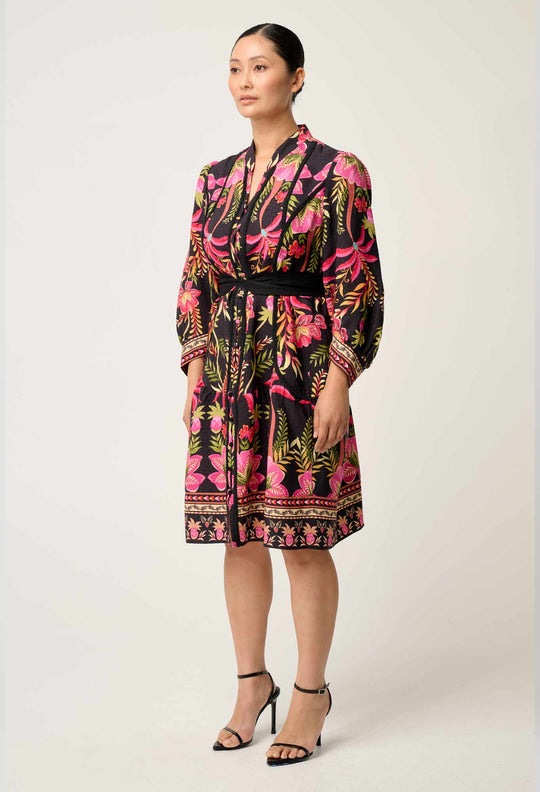 Onceas PETITE Aurelia  Viscose Lace Dress in Anthos Lótos