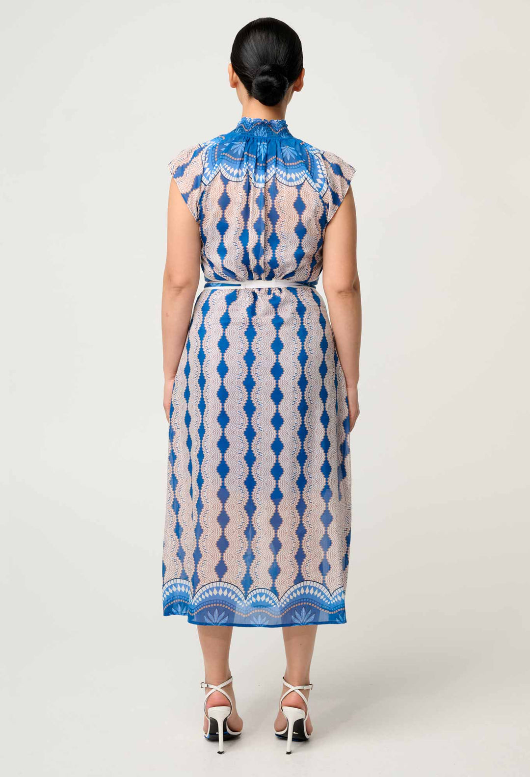OnceWas PETITE Rimal Cotton Silk Maxi Dress in Marrakech Topaz